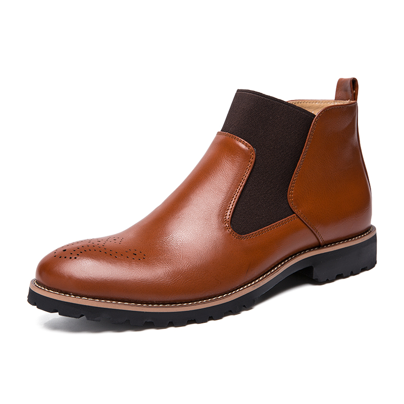 Mens Fashion Dress Shoes - Retro Men Chelsea Boots Big Size
