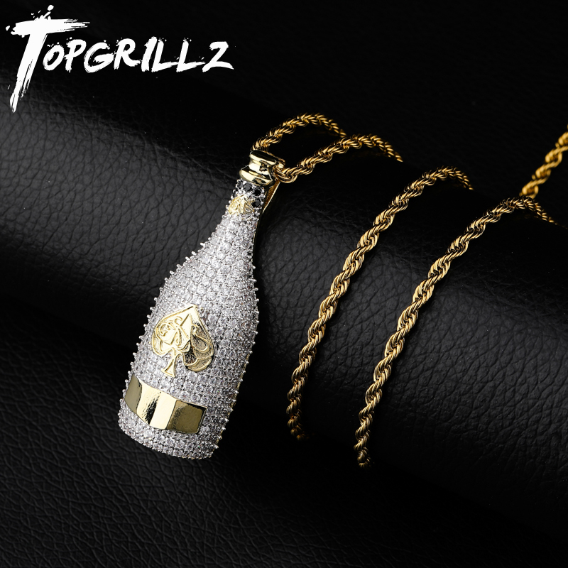 Fashion Men Vogue - TOPGRILLZ Big Wine Bottle Necklaces Full