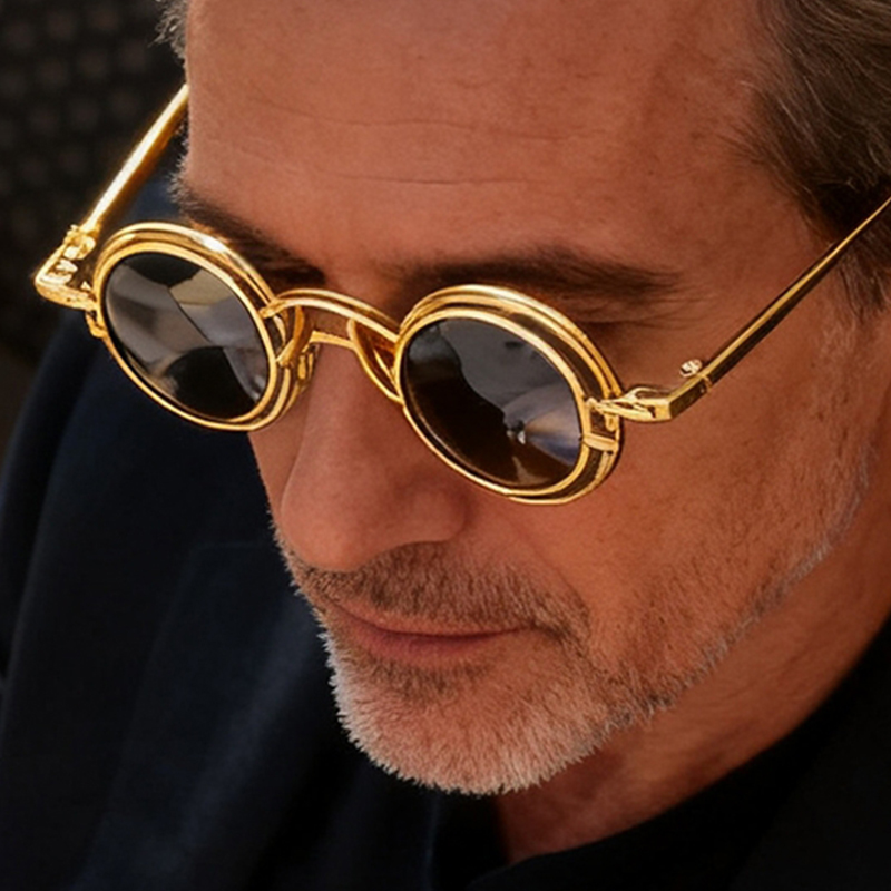 Fashion Men Vogue - Metal Rotundity Punk Sunglasses Female Vogue