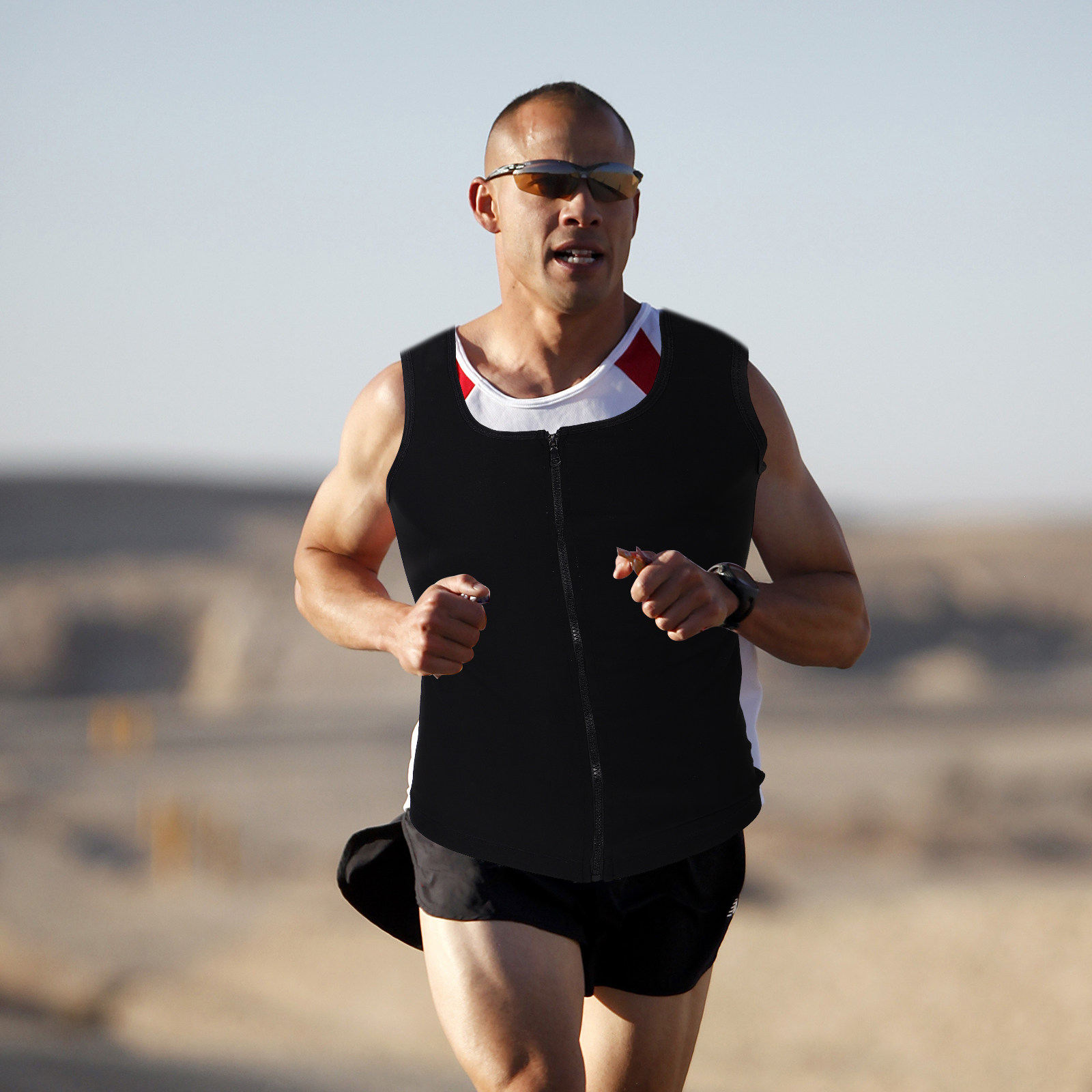 Compression Shirt Workout - Men Zip Up Compression Sweat Vest