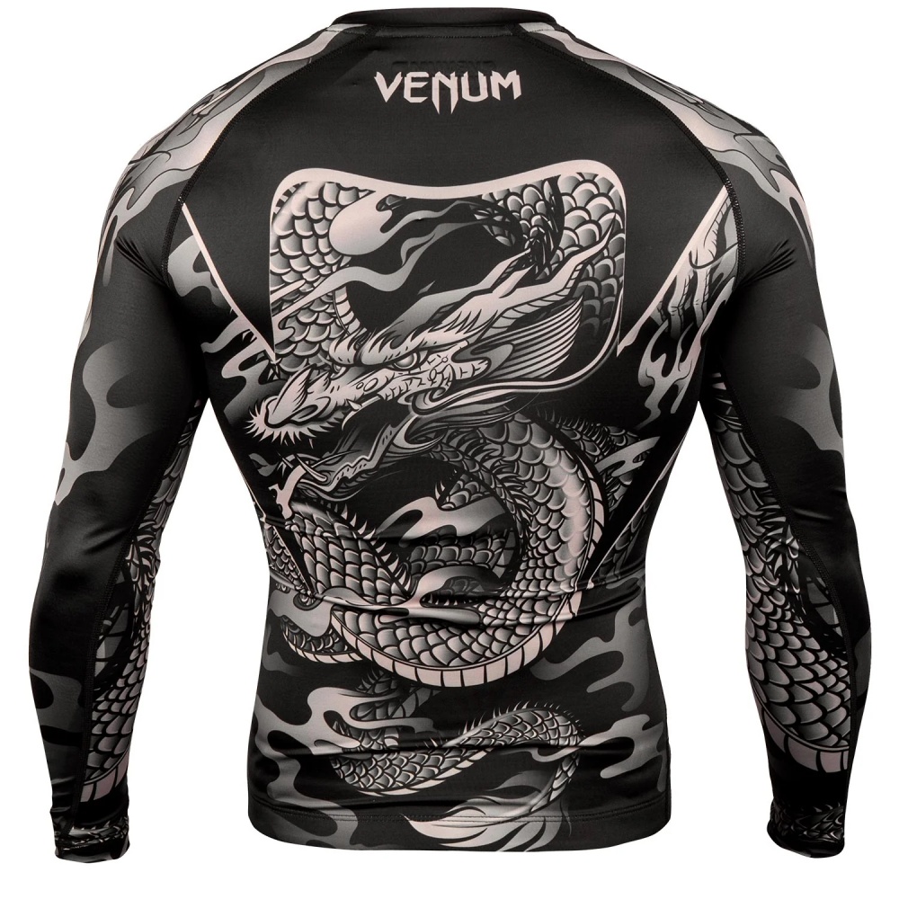 Dragon Pattern Long Sleeve Com - Compression Shirt Workout ulasan dan harga