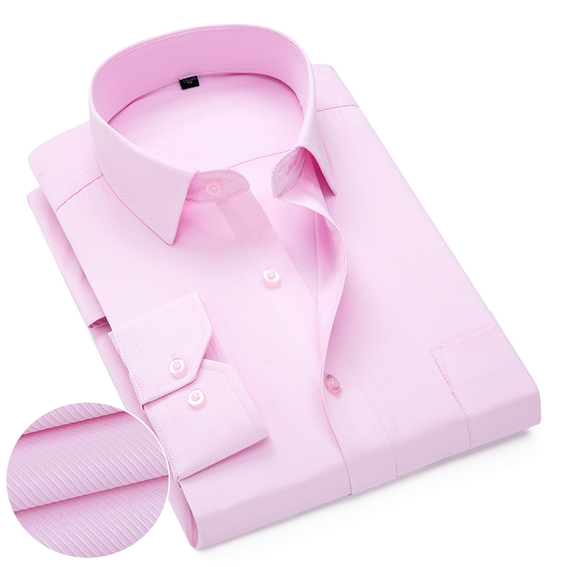 Pink White Blue Twill Men's Fo - Dress Shirt Non-Iron ulasan dan harga