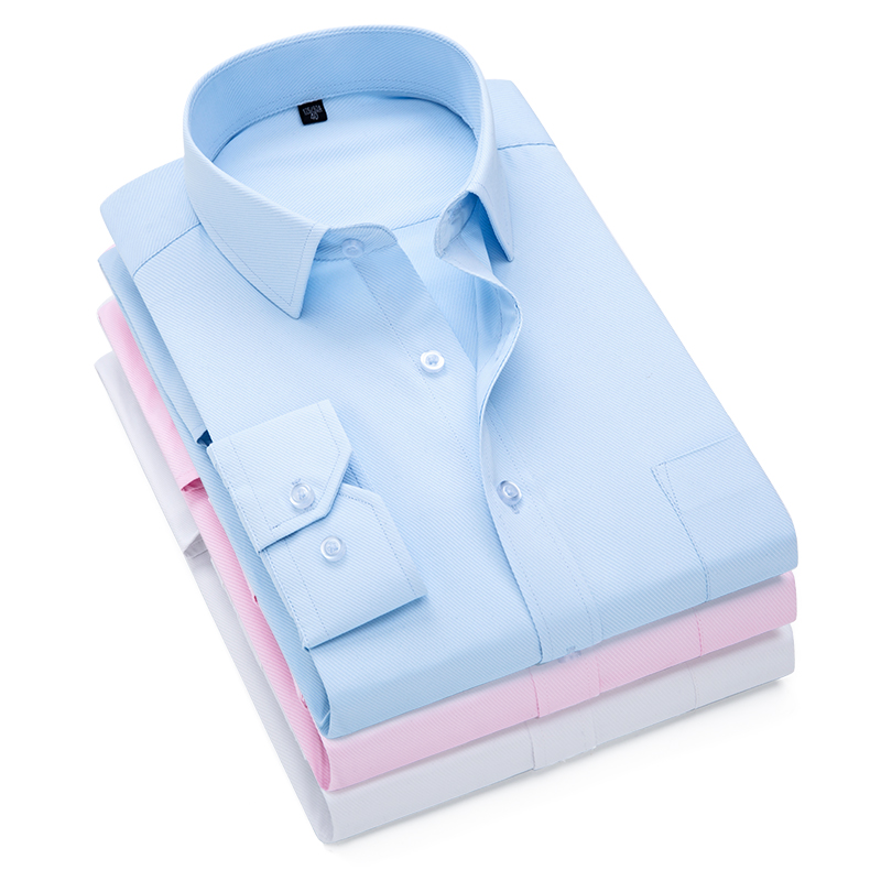 Pink White Blue Twill Men's Fo - Dress Shirt Non-Iron ulasan dan harga