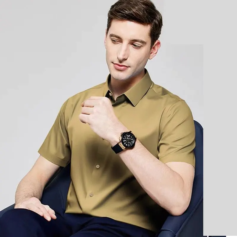 5XL Men's Dress Shirt Short Sl - Dress Shirt Non-Iron ulasan dan harga