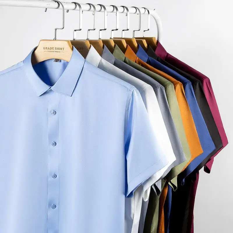 5XL Men's Dress Shirt Short Sl - Dress Shirt Non-Iron ulasan dan harga