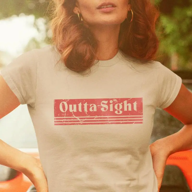Outta Sight T Shirt 70s Retro  - Men'S Fashion 70S ulasan dan harga
