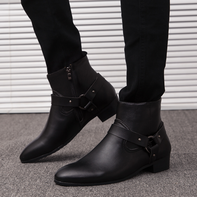 2026 New Ankle Boots PU Leathe - Mens Fashion Dress Shoes ulasan dan harga
