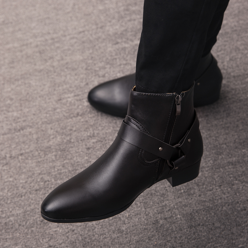 2026 New Ankle Boots PU Leathe - Mens Fashion Dress Shoes ulasan dan harga