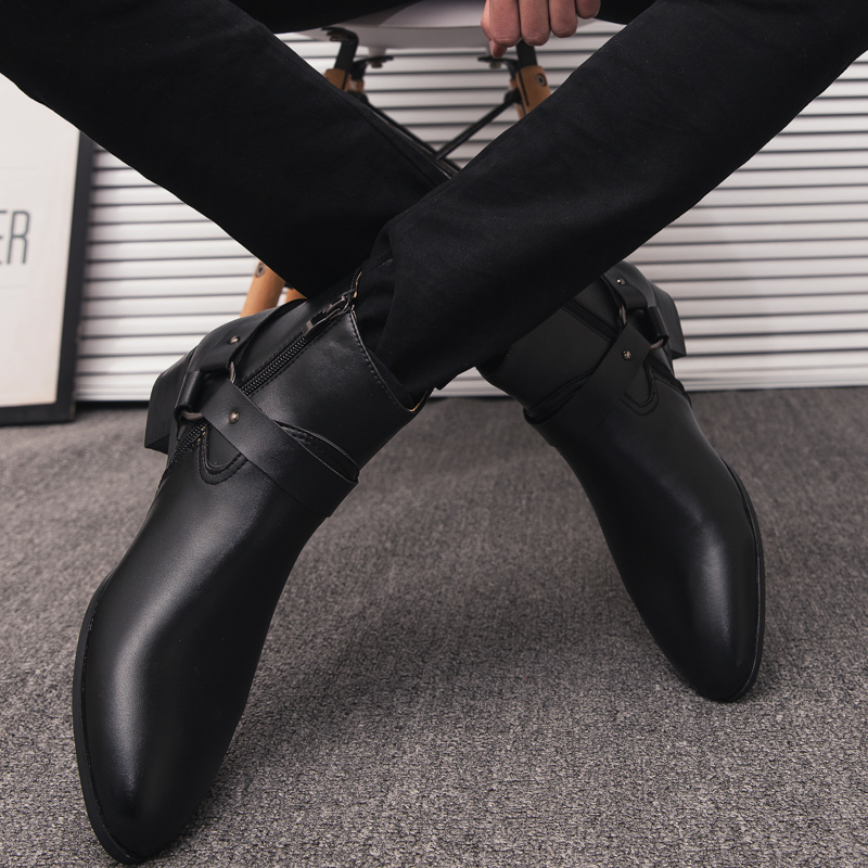 2026 New Ankle Boots PU Leathe - Mens Fashion Dress Shoes ulasan dan harga