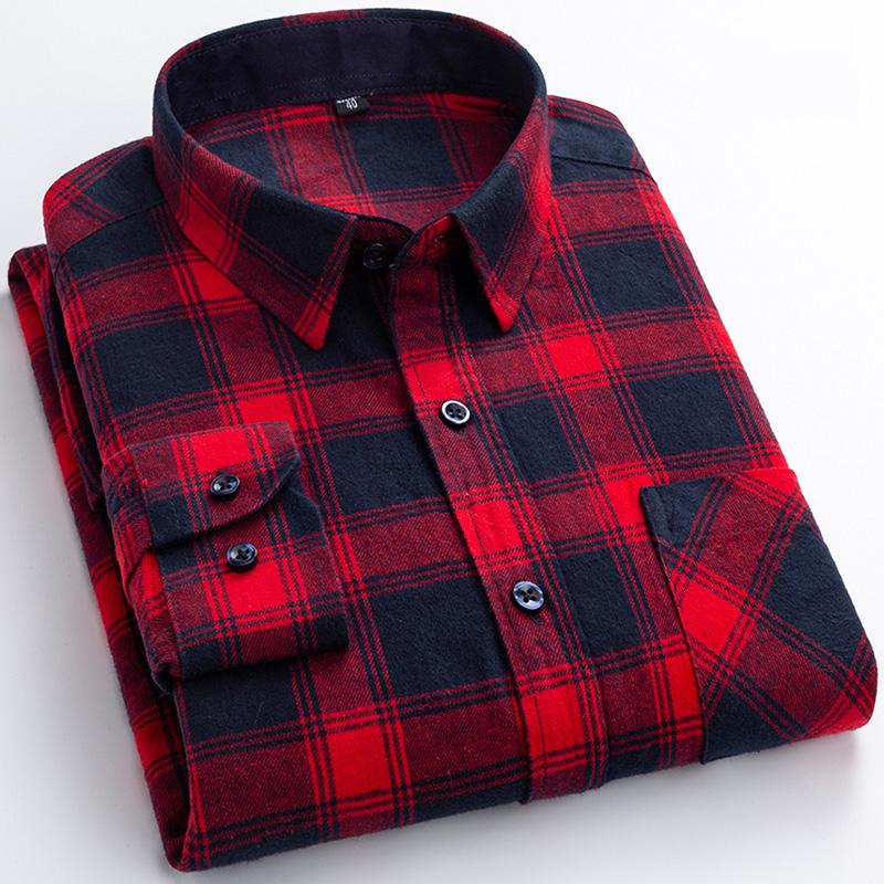 New Flannel Plaid Shirts For M - Dress Shirt Non-Iron ulasan dan harga
