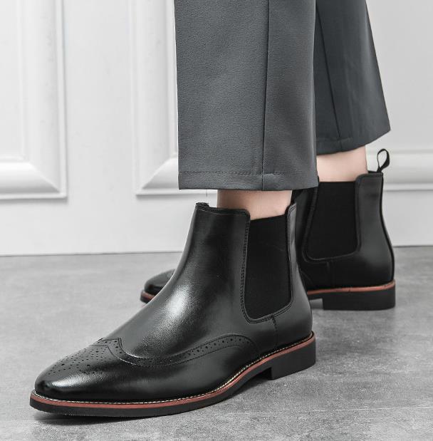 Brand Leather Men Chelsea Boot - Mens Fashion Dress Shoes ulasan dan harga