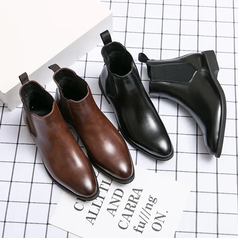 Brand Leather Men Chelsea Boot - Mens Fashion Dress Shoes ulasan dan harga