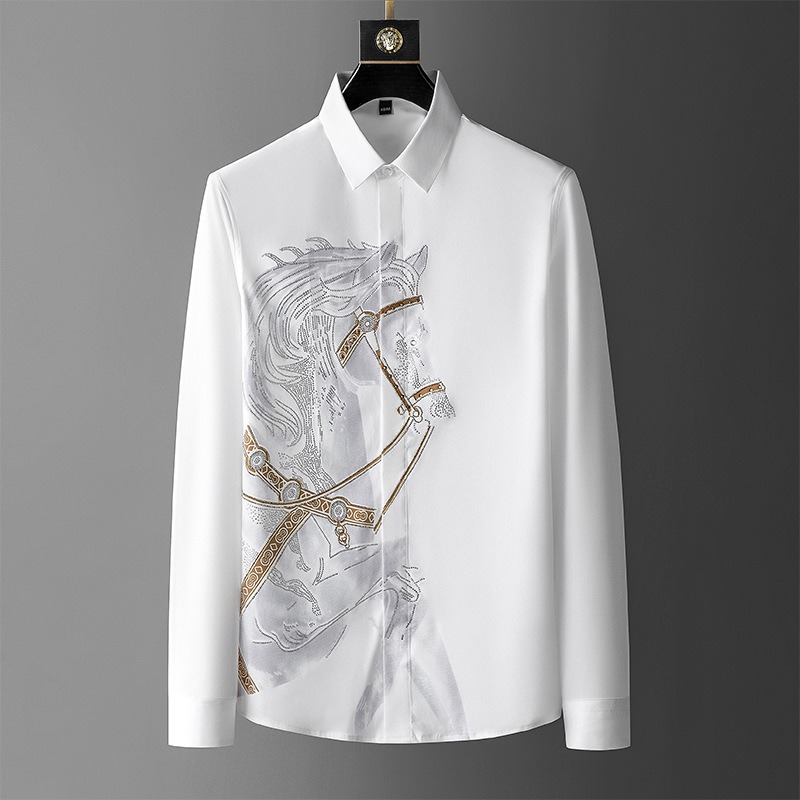 Dress White Shirts for Men Lon - Dress Shirt Non-Iron ulasan dan harga