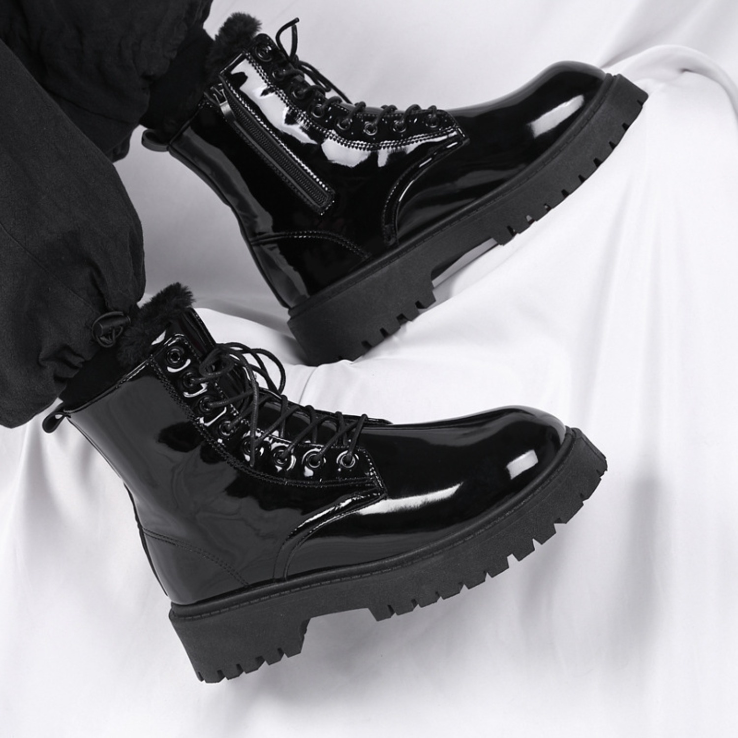Men's warm plush high-top boot - Fashion Men'S Boots ulasan dan harga