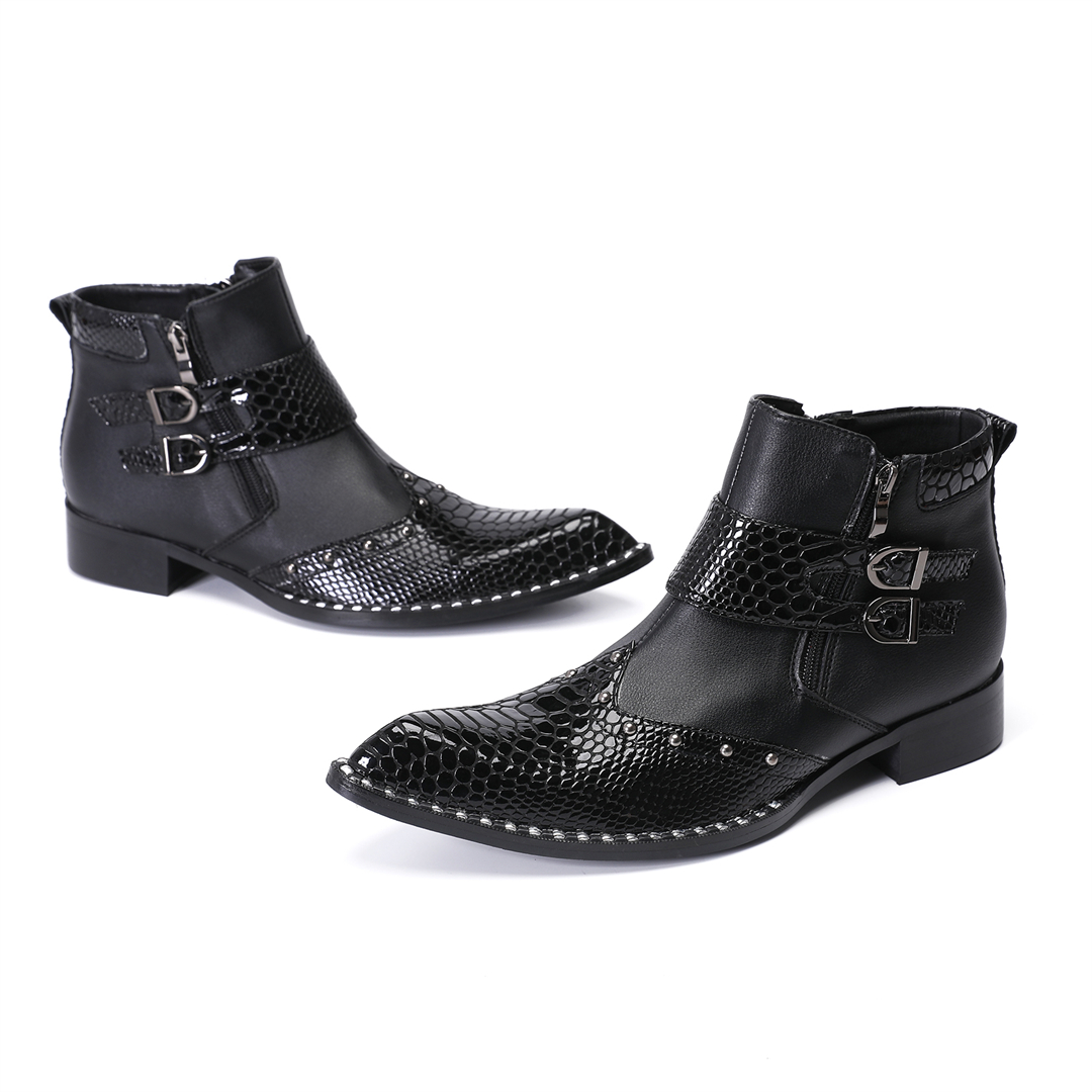 fashion rivets pointed toe men - Mens Fashion Dress Shoes ulasan dan harga