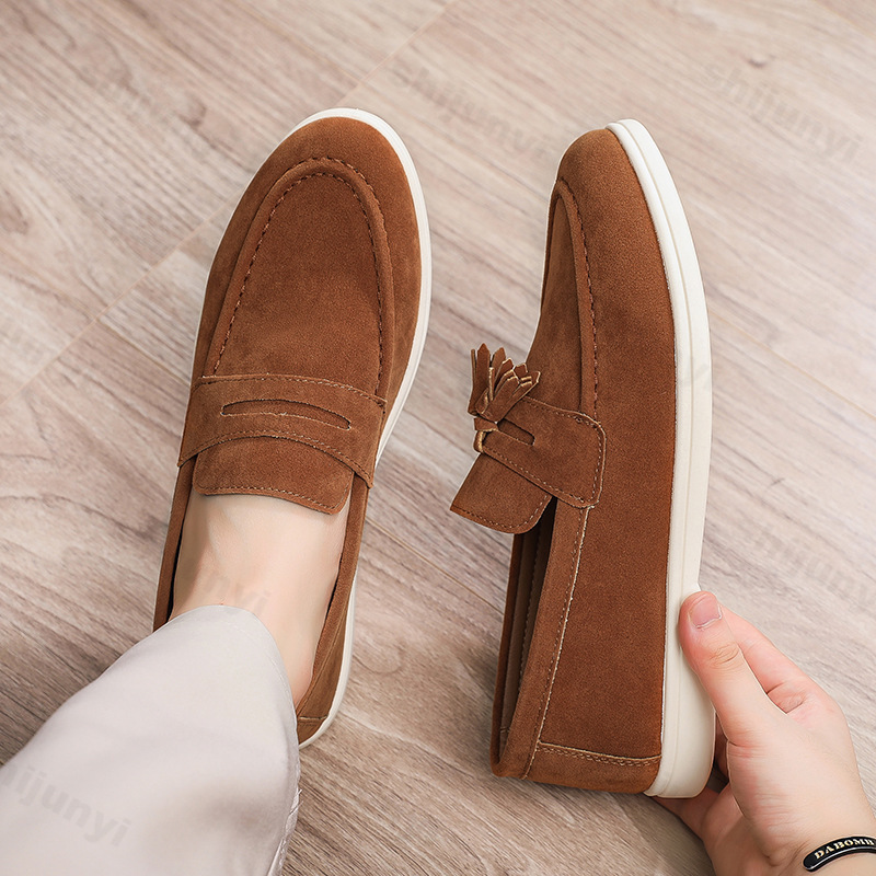Men Flat Loafers Frosted Suede - Mens Fashion Autumn 2025 ulasan dan harga
