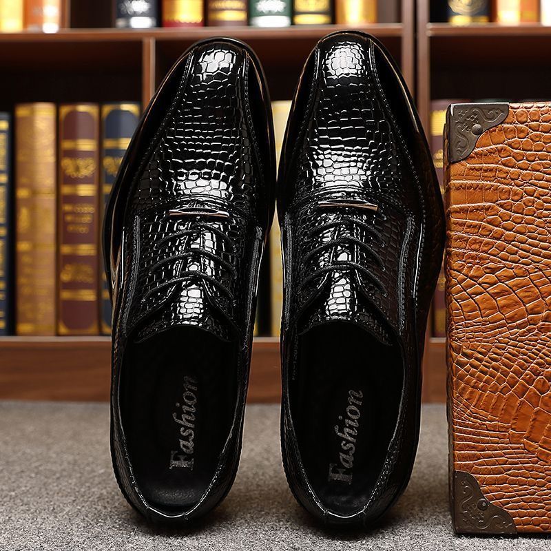 Men's Glossy Patent Leather Br - Mens Fashion Dress Shoes ulasan dan harga
