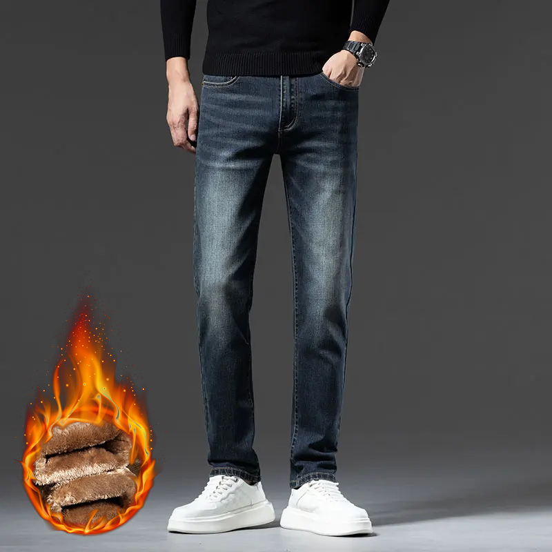 New Winter Men Fleece‑Lined Th - Men'S Fashion Nova Jeans ulasan dan harga
