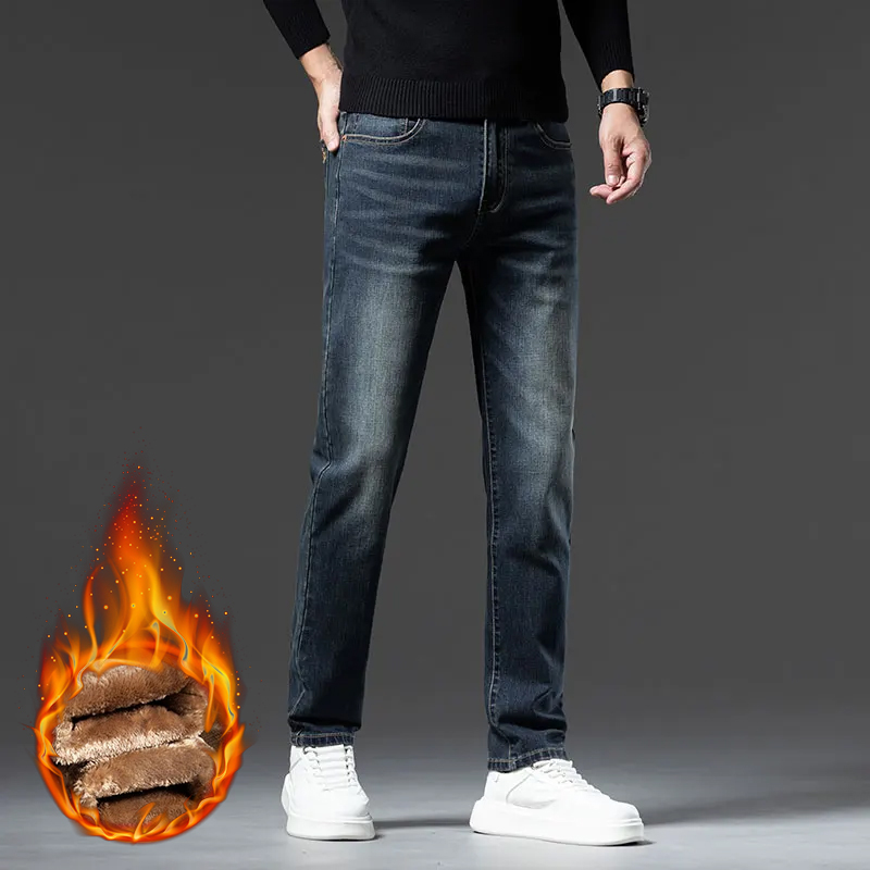 New Winter Men Fleece‑Lined Th - Men'S Fashion Nova Jeans ulasan dan harga