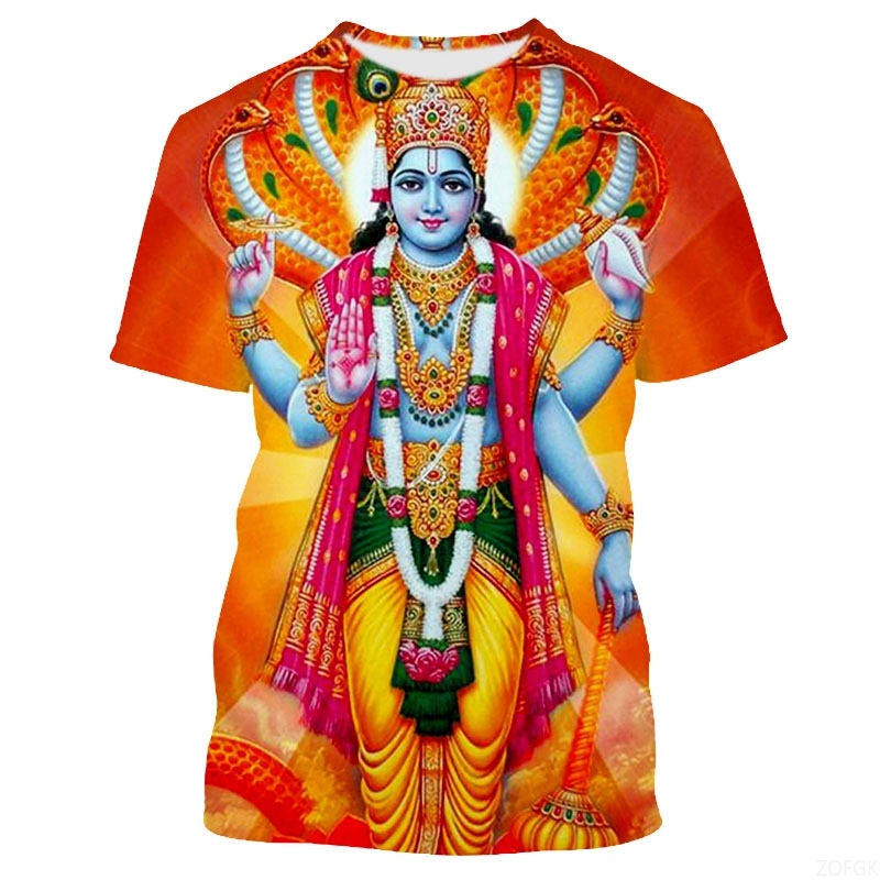 Summer Fashion Indian Deities  - Graphic Tee Oversized ulasan dan harga