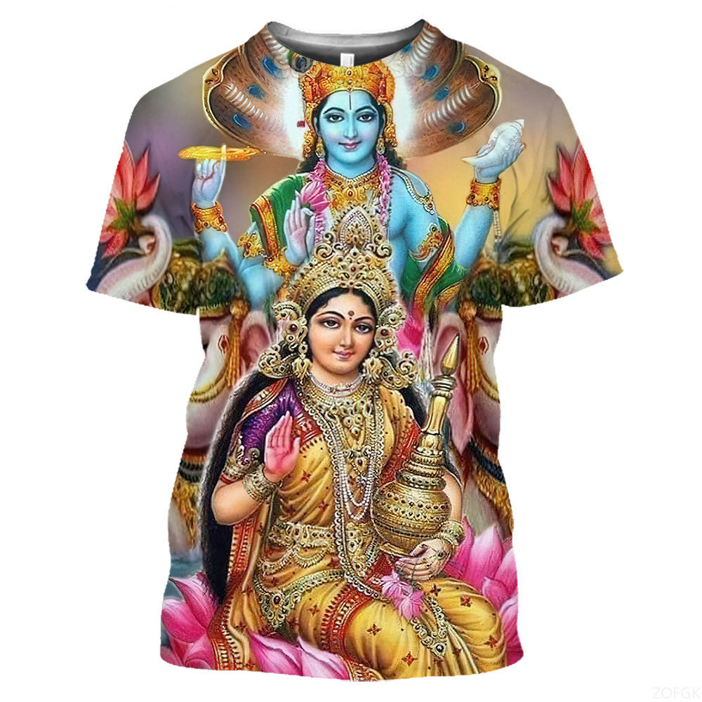 Summer Fashion Indian Deities  - Graphic Tee Oversized ulasan dan harga