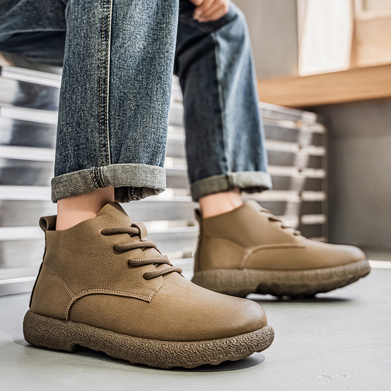 Men Ankle Boots Brown Short Bo - Fashion Men'S Boots ulasan dan harga