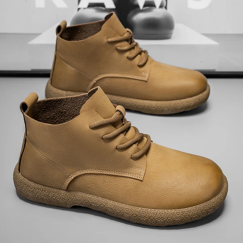 Men Ankle Boots Brown Short Bo - Fashion Men'S Boots ulasan dan harga