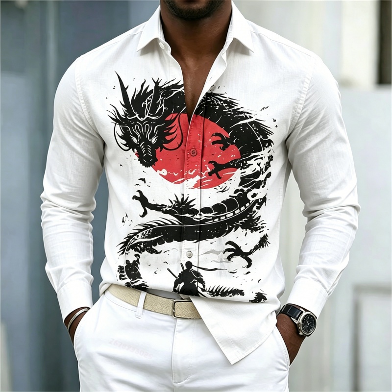 2026 New Men's Shirt White Bla - Men'S Fashion Rules ulasan dan harga