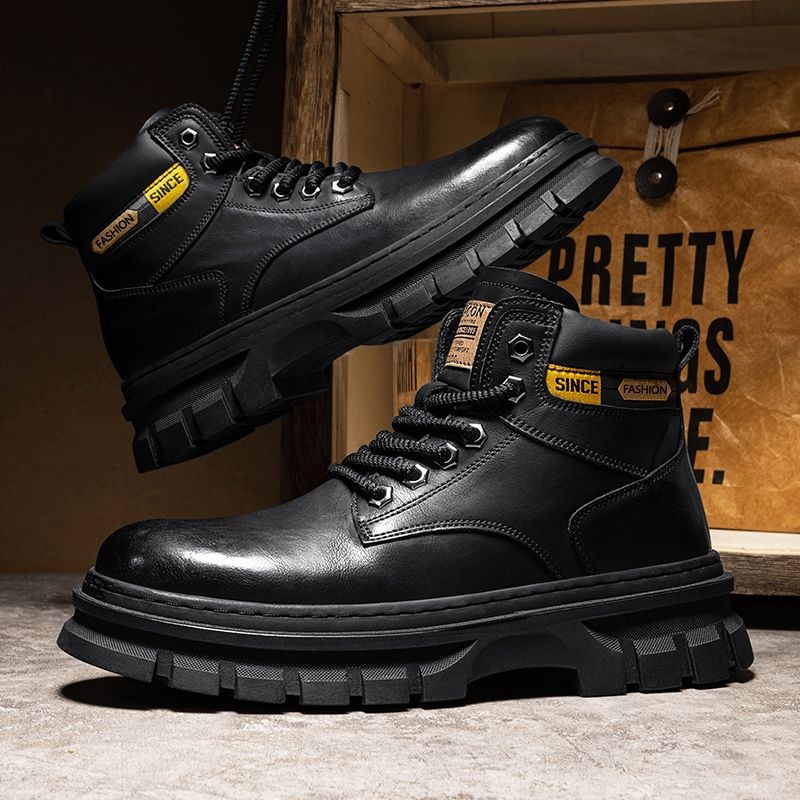 Vintage Men Platform Ankle Boo - Fashion Men'S Boots ulasan dan harga