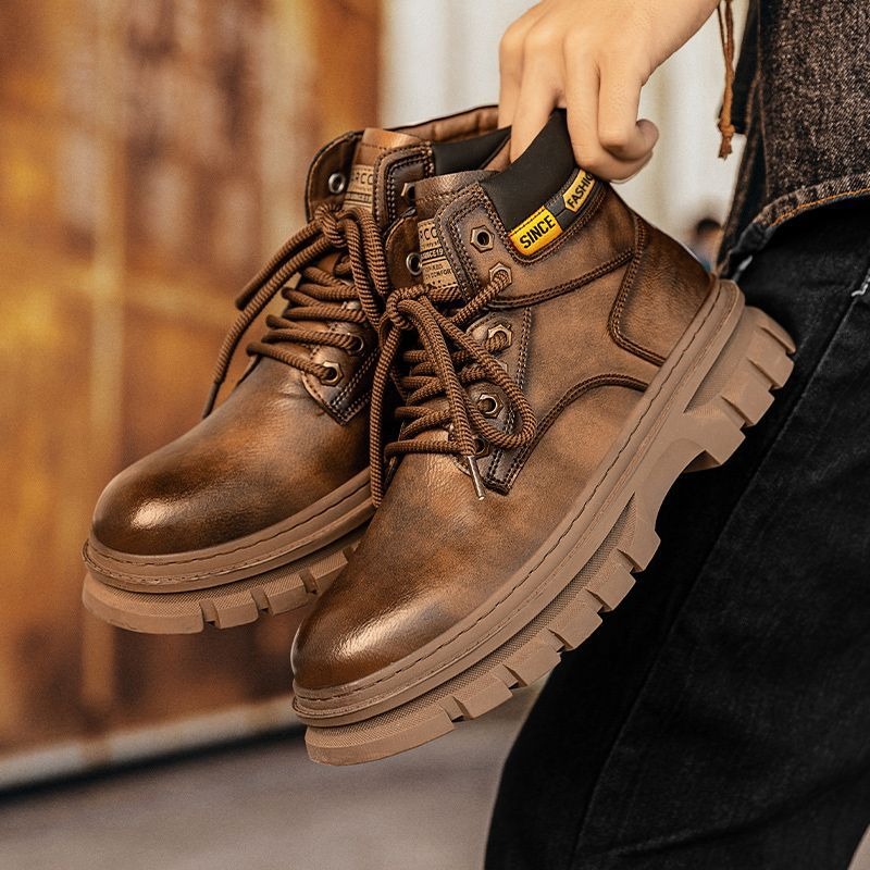 Vintage Men Platform Ankle Boo - Fashion Men'S Boots ulasan dan harga
