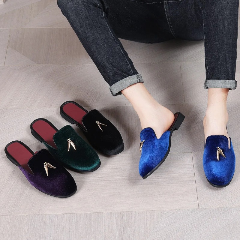 Mens Mules Shoes for Men Flock - Men'S Fashion Loafers Shoes ulasan dan harga
