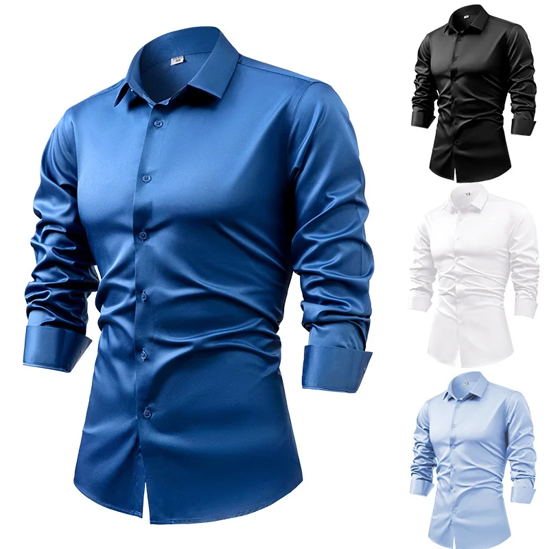 2025 Spring Autumn Royal Blue  - Dress Shirt Non-Iron ulasan dan harga