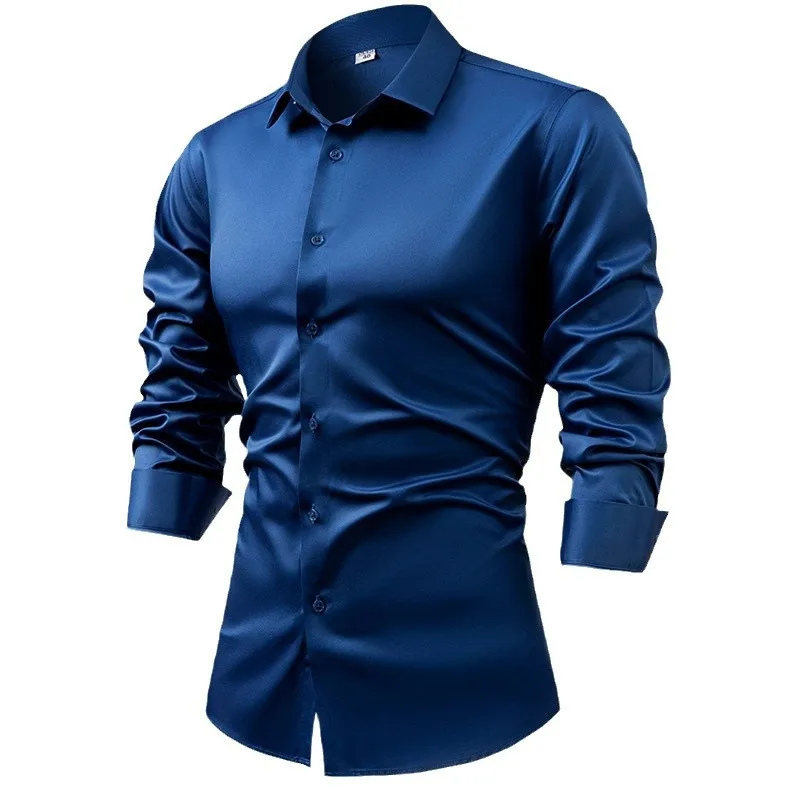2025 Spring Autumn Royal Blue  - Dress Shirt Non-Iron ulasan dan harga