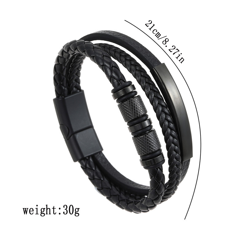 Classic Men's Leather Bracelet - Mens Fashion Combination ulasan dan harga