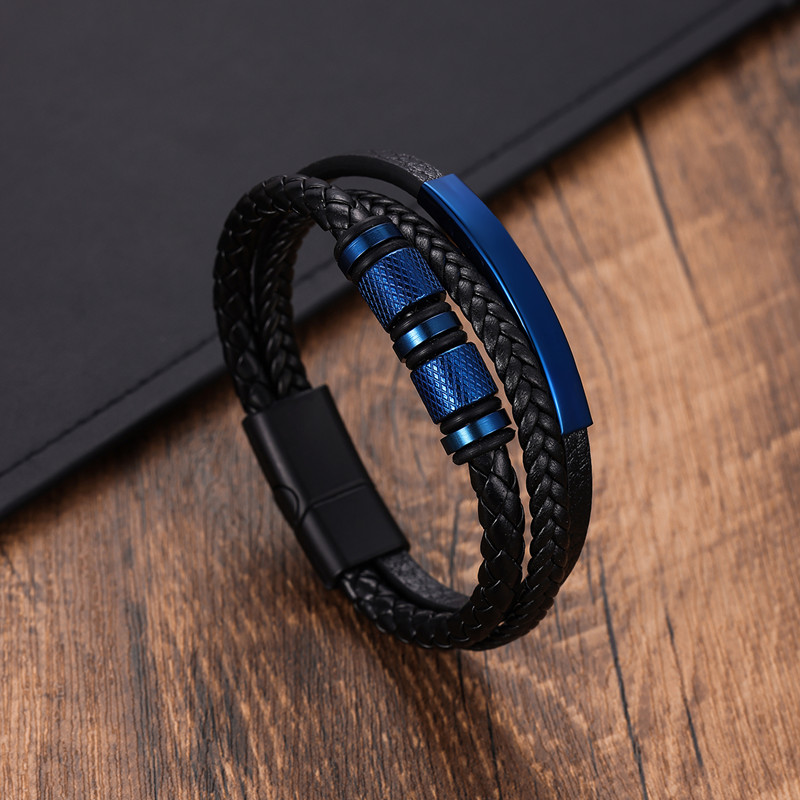 Classic Men's Leather Bracelet - Mens Fashion Combination ulasan dan harga
