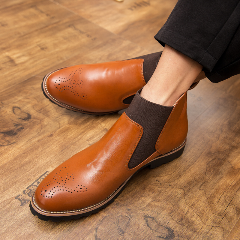 Retro Men Chelsea Boots Big Si - Mens Fashion Dress Shoes ulasan dan harga