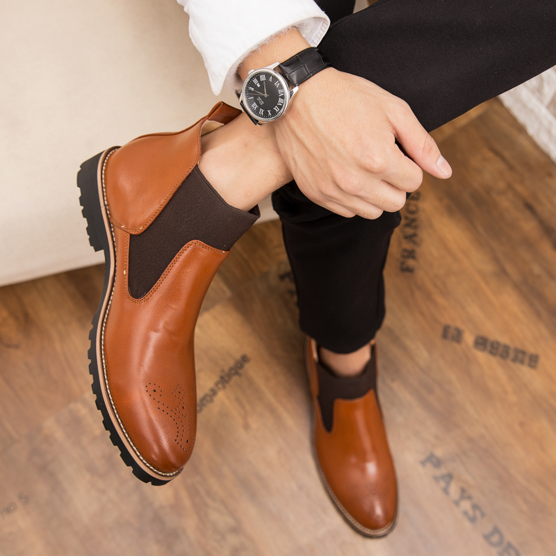 Retro Men Chelsea Boots Big Si - Mens Fashion Dress Shoes ulasan dan harga