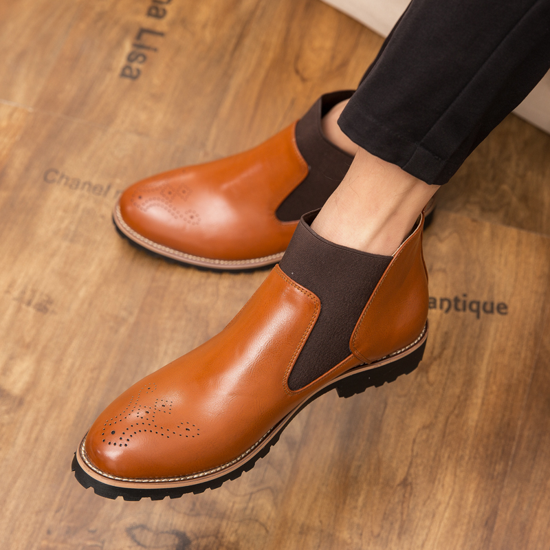 Retro Men Chelsea Boots Big Si - Mens Fashion Dress Shoes ulasan dan harga
