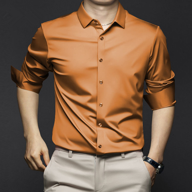 High Quality Men's Long Sleeve - Dress Shirt Non-Iron ulasan dan harga