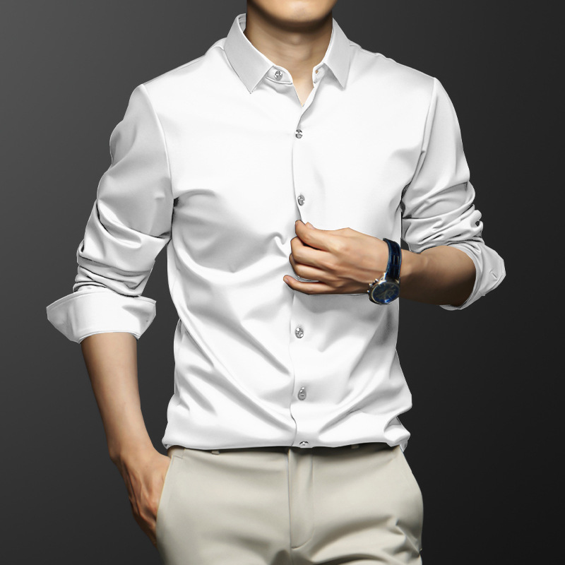 High Quality Men's Long Sleeve - Dress Shirt Non-Iron ulasan dan harga