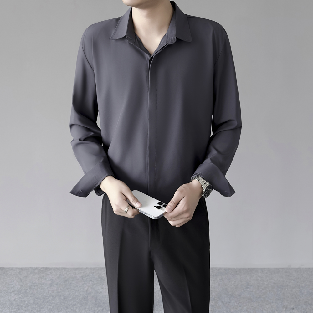 Spring Summer Thin Men's Cool  - Dress Shirt Non-Iron ulasan dan harga