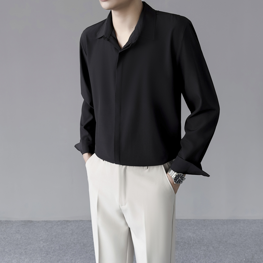 Spring Summer Thin Men's Cool  - Dress Shirt Non-Iron ulasan dan harga
