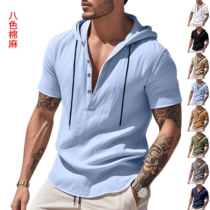 Casual Linen Shirt Light Blue  - Linen Shirt Summer ulasan dan harga