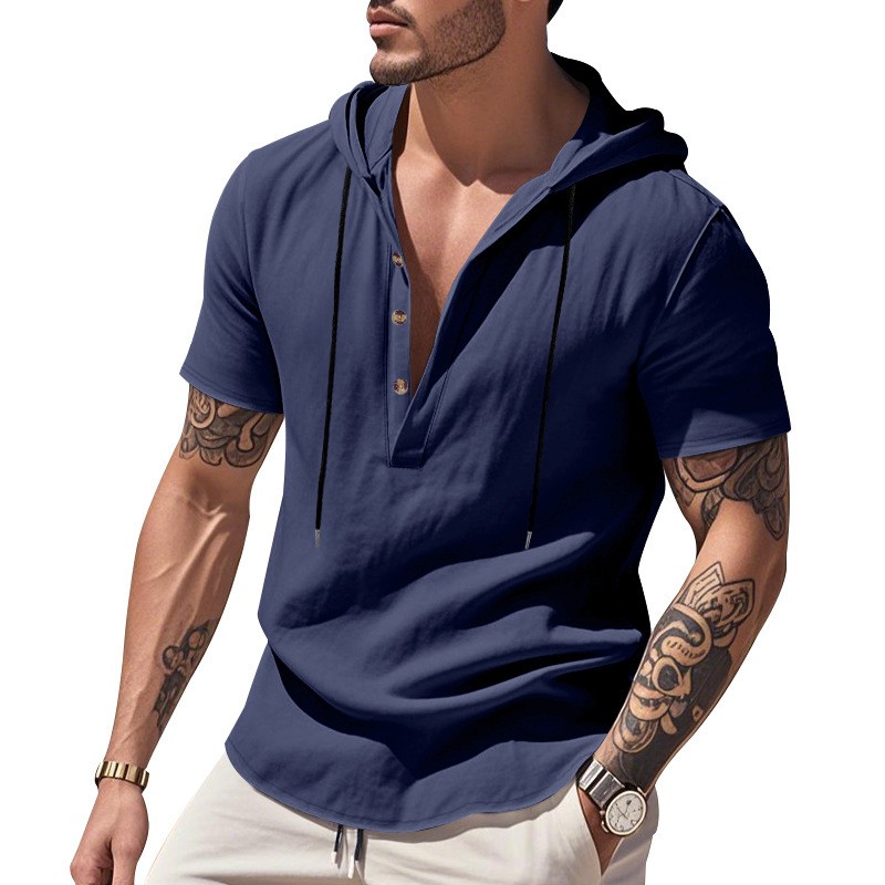 Casual Linen Shirt Light Blue  - Linen Shirt Summer ulasan dan harga