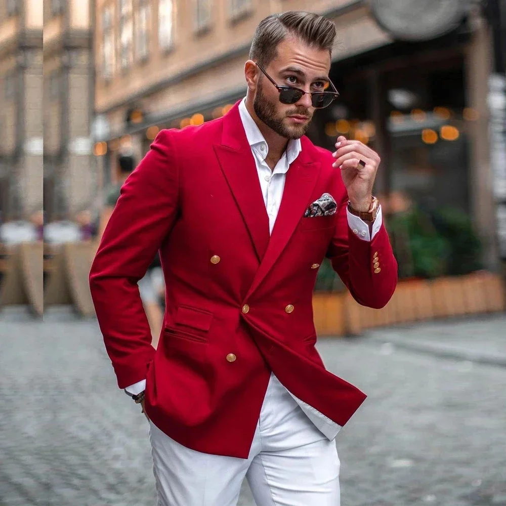 Red Jacket White Pant Double B - Mens Fashion Blazer ulasan dan harga