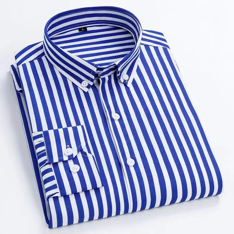 Men's Striped Shirt Long Sleev - Dress Shirt Non-Iron ulasan dan harga