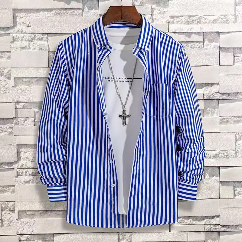Men's Striped Shirt Long Sleev - Dress Shirt Non-Iron ulasan dan harga