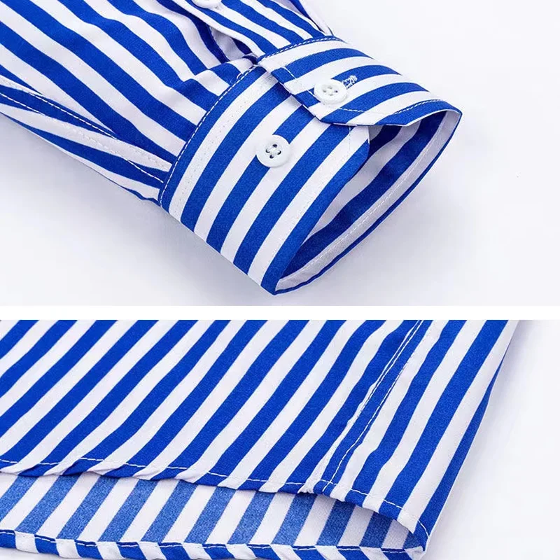 Men's Striped Shirt Long Sleev - Dress Shirt Non-Iron ulasan dan harga