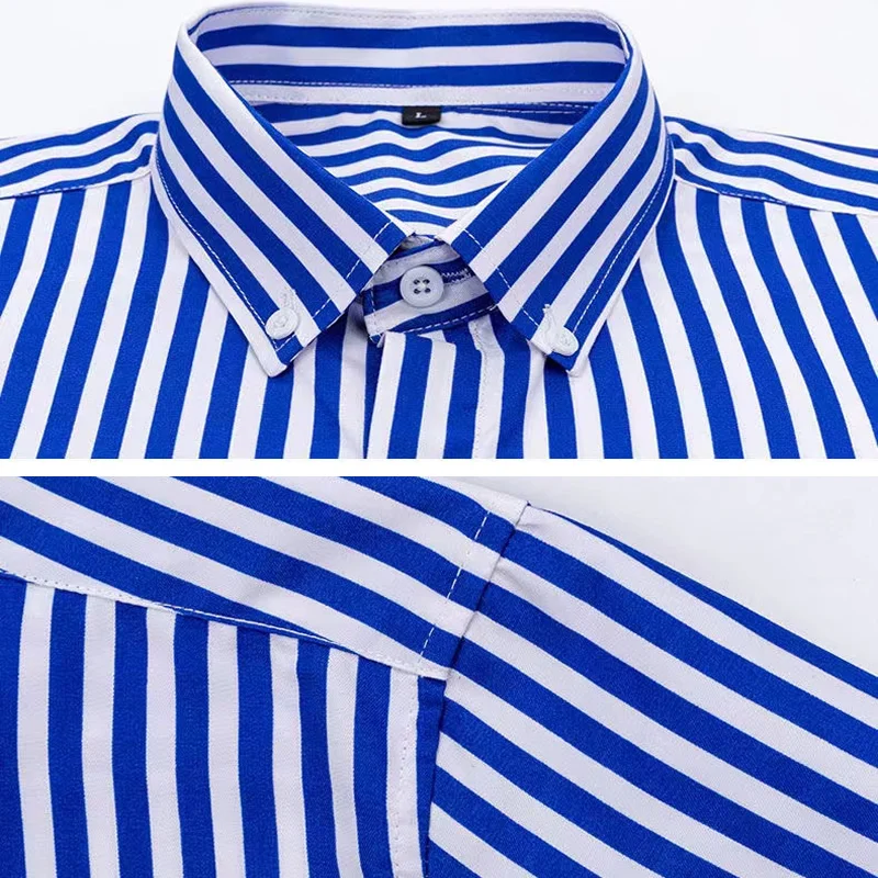Men's Striped Shirt Long Sleev - Dress Shirt Non-Iron ulasan dan harga
