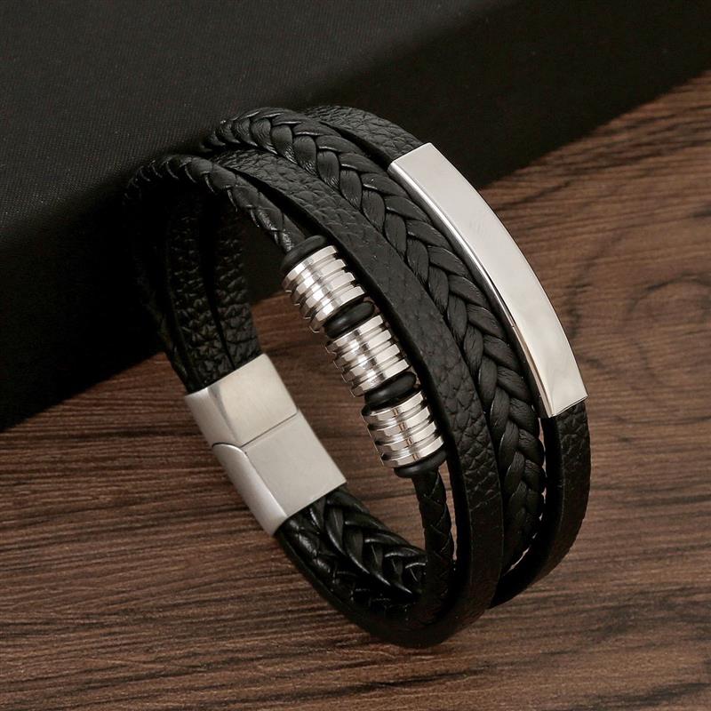 Classic Men's Leather Bracelet - Mens Fashion Combination ulasan dan harga